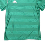 ADIDAS Mens Green Athletic T-Shirt S Short Sleeve V-Neck Polyester Sports