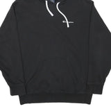 CHAMPION Mens Black Hoodie S Cotton Blend Pullover with Logo Print