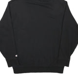 CHAMPION Mens Black Hoodie S Cotton Blend Pullover with Logo Print
