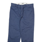 DICKIES Mens Cotton Blend Navy Regular Fit Straight Leg Trousers W34 L29