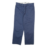 DICKIES Mens Cotton Blend Navy Regular Fit Straight Leg Trousers W34 L29