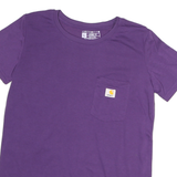 CARHARTT Womens Purple T-Shirt L Short Sleeve Crew Neck Pocket Cotton Casual