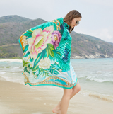 Anyyou 100% Mulberry Silk Vivid Green Long Scarf for Women Luxury Beach Shawl Swimwear Cover-Up Pashmina Wrap Foulard