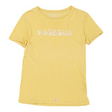 Age 14-16 Napapijri Spellout T-Shirt - Medium Yellow Cotton