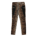 Vintage Skinny Orange Dor Animal print Trousers - 27W UK 8 Brown Cotton Blend
