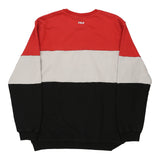 Vintage Fila Spellout Sweatshirt - Large Block Colour Cotton Blend