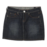 Vintage Rifle Mini Denim Skirt - 30W UK 10 Dark Wash Cotton