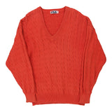 Fila V-neck Jumper - Medium Orange Cotton