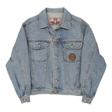 Vintage blue Zip Denim Jacket - mens medium