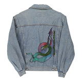 Vintage blue Zip Denim Jacket - mens medium