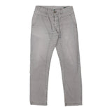 Benetton Slim Trousers - 34W 33L Grey Cotton