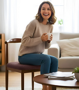 Anyseat Brown Fur Stretch Chair Cover – Washable, Removable Dining & Kitchen Seat Protector