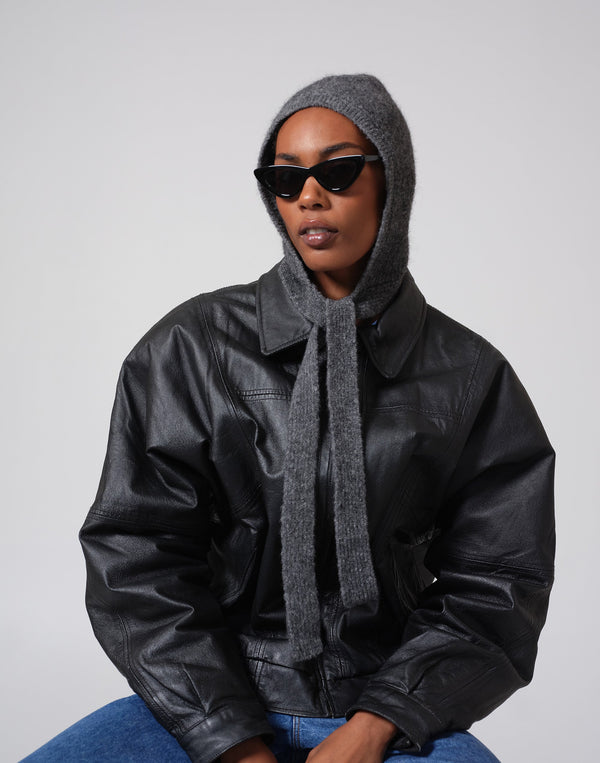 Alpaca Wool Tie Balaclava