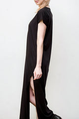 Maxi V Neck Dress - Organic Cotton - Black