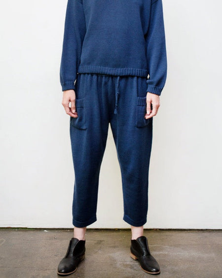 Mimi Hand-Loomed Knit Pant - Blue
