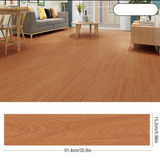 Anyhouz 5pcs Vinyl Floor Tiles – Red Walnut Wood Grain, Waterproof, Easy Install
