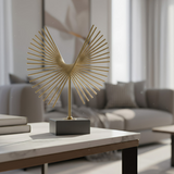 ANYDECO Luxury Gold Metal Tabletop Decor – Modern Art Sculpture for Living Room, House Display & Elegant Crafts Ornaments