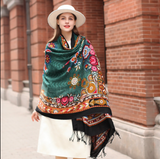 Anyyou 100% Pure Merino Wool Multicolor Poncho for Women Winter Large Scarf Pashmina Shawl Bandana Neck Wrap