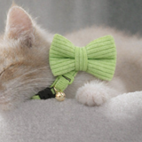 Anypet Small Neon Green Bow Cat Collar with Safety Buckle, Bell & Durable Adjustable Strap – Stylish Comfortable Pet Accessory for Cats