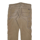 DICKIES Mens Cotton Blend Beige Regular Fit Straight Leg Trousers W36 L30