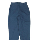 MIX AND MATCH Womens Relaxed Blue Polyester Blend Woven Trousers W26 L31 Cuffed