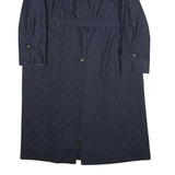 Womens Navy Blue Plain Acrylic Blend Button Jacket M Classic Regular Fit