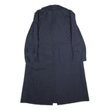 Womens Navy Blue Plain Acrylic Blend Button Jacket M Classic Regular Fit