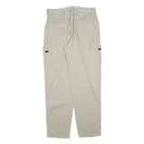 MG COMPANY Mens Cotton Blend Beige Relaxed Cargo Trousers W34 L34 Casual