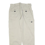 MG COMPANY Mens Cotton Blend Beige Relaxed Cargo Trousers W34 L34 Casual