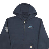 CARHARTT Mens Navy Blue A&R Solar Full Zip Hoodie L Workwear Cotton Casual