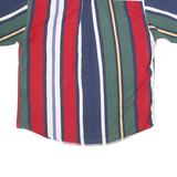 CATALINA Mens Red & Navy Striped Cotton Shirt XL Button-Down Casual Summer
