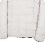 REEBOK Mens White Zip Jacket M Polyester Blend Plain Sport Casual Lightweight