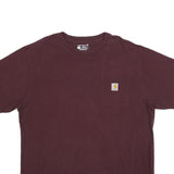 CARHARTT Mens Maroon Pocket T-Shirt L Cotton Short Sleeve Crew Neck Workwear