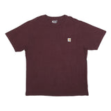 CARHARTT Mens Maroon Pocket T-Shirt L Cotton Short Sleeve Crew Neck Workwear