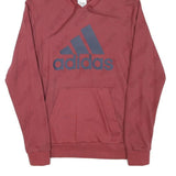 ADIDAS Mens Red Pullover Hoodie M Cotton Blend Casual Sportswear