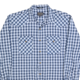 PENDLETON Mens Blue Check Western Shirt L Cotton Blend Long Sleeve
