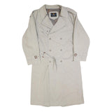 BUGATTI Mens Beige Classic Trench XL Polyester Blend Button Jacket Elegant