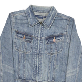 RALPH LAUREN Womens Blue Denim Jacket M Cotton Blend Classic Button Closure