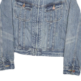 RALPH LAUREN Womens Blue Denim Jacket M Cotton Blend Classic Button Closure