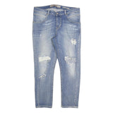 GUESS Womens Jeans Blue Slim Skinny Denim Medium W30 L26 Distressed Zip