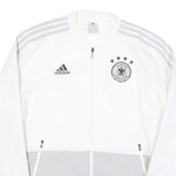 ADIDAS Mens White & Grey Deutschland Football Zip Jacket L Polyester Blend
