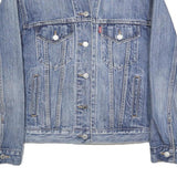 LEVI'S Mens Blue Denim Jacket S Cotton Button Plain Casual Vintage Style