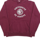 FDM Mens Maroon Université De Genève Pullover Hoodie M Cotton Blend Casual Wear