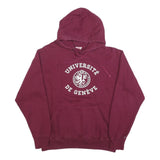 FDM Mens Maroon Université De Genève Pullover Hoodie M Cotton Blend Casual Wear