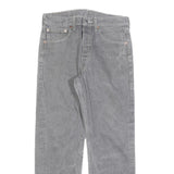 LEVI'S 501 Mens Jeans Grey Regular Straight Denim Stone Wash W32 L28 Button