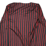 Mens Red & Black Striped Classic Cotton Blend Jacket L Long Sleeve Plain