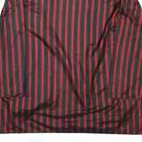 Mens Red & Black Striped Classic Cotton Blend Jacket L Long Sleeve Plain