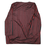 Mens Red & Black Striped Classic Cotton Blend Jacket L Long Sleeve Plain