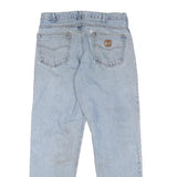 CARHARTT Mens Regular Fit Light Blue Denim Jeans W34 L31 Zip Closure