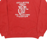 HANES Mens Red Sweatshirt L Crew Neck Cotton Blend Oullette Annual Old Fashioned
